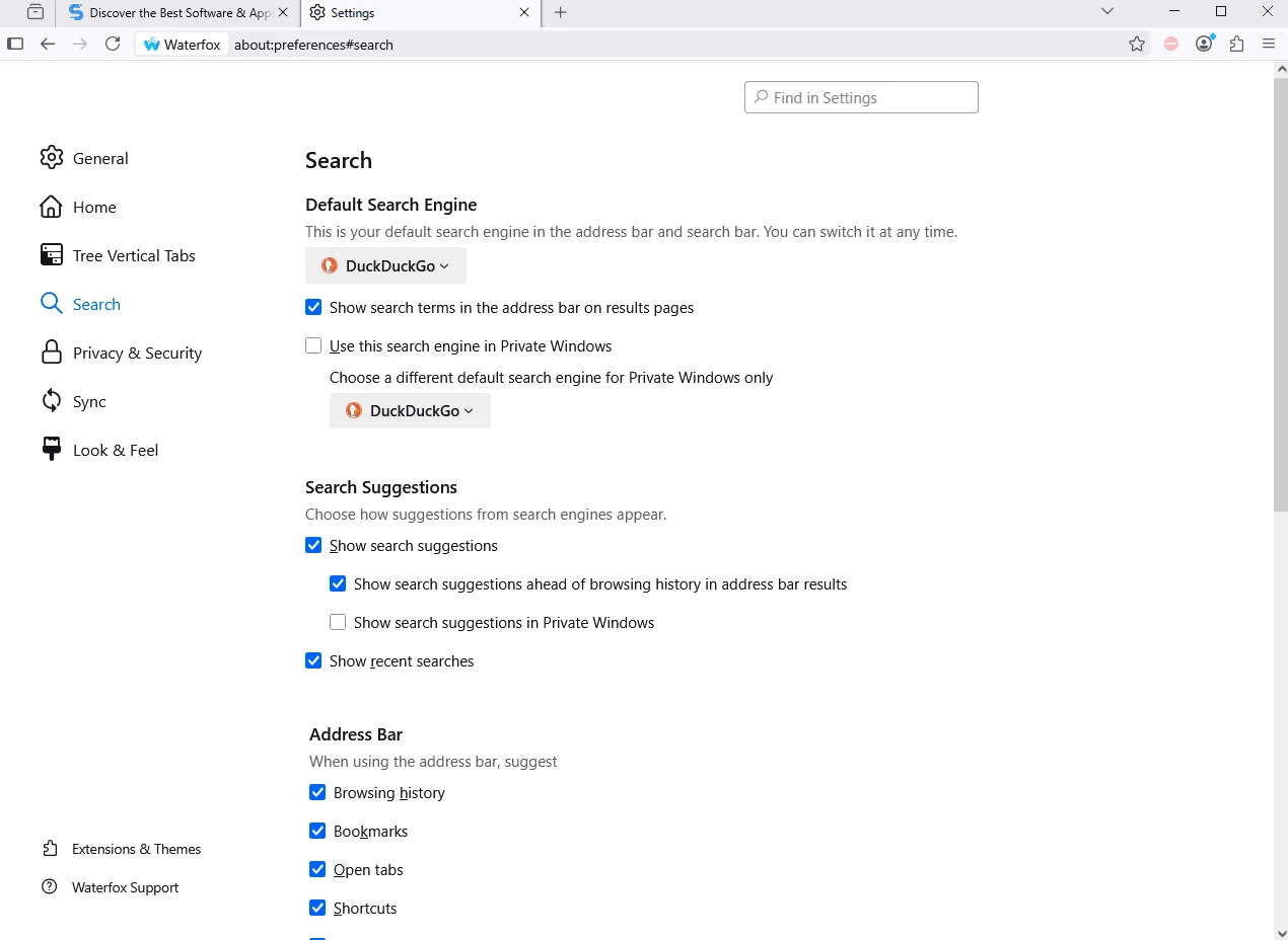Waterfox — Screenshot 2